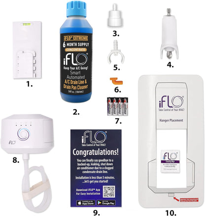 iFLO® Smart Automated AC Drain Line Cleaning System, Includes 36oz Cartridge that last up to 6 months