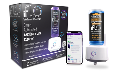 iFLO® Smart Automated AC Drain Line Cleaning System, Includes 36oz Cartridge that last up to 6 months